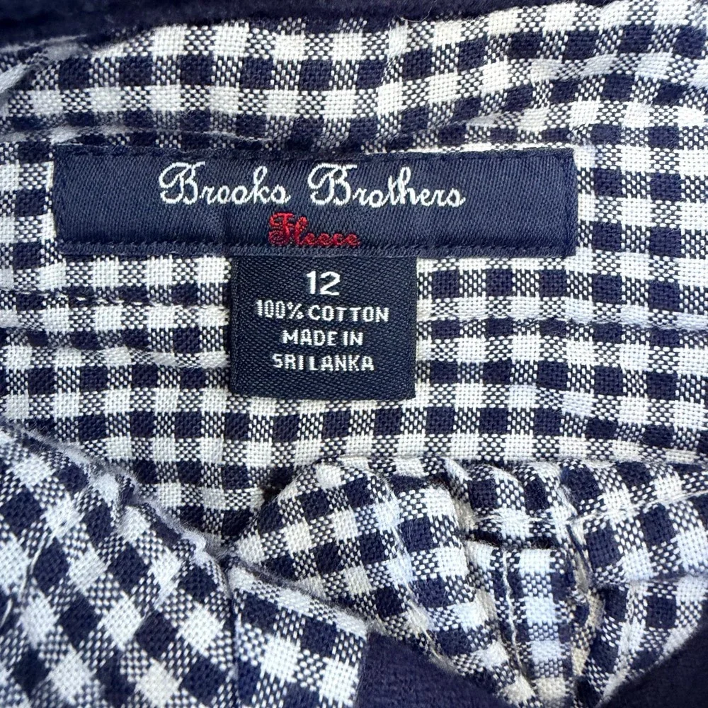 Brooks Brothers Fleece Boys‎ Navy Corduroy Pants Size 12 Hidden Gingham Lining